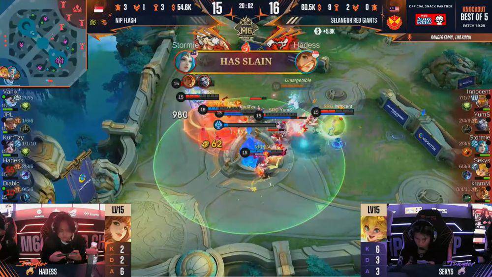 Momen kemenangan SRG atas NIP Flash pada ronde 1 lower bracket di M6 Knockout Stage