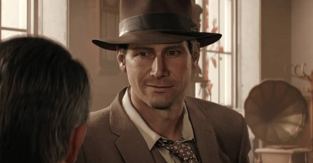 Indiana Jones dalam game terbarunya menggunakan wajah Harrison Ford dan diisi suaranya oleh Troy Baker. (dok. Bethesda Softworks/Indiana Jones and the Great Circle)
