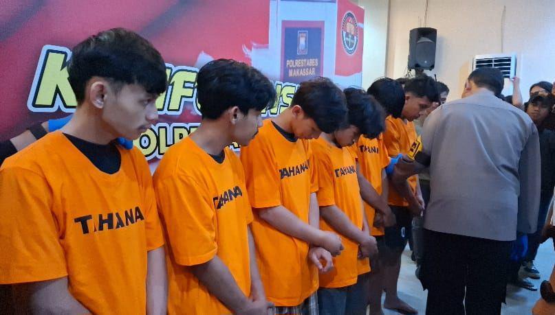 Polisi Tangkap 6 Pembusur yang Lukai 2 Warga Makassar, Ini Tampangnya
