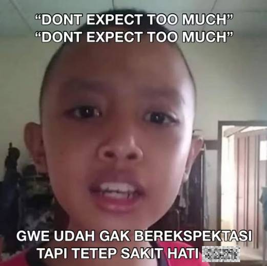 meme kecewa gegara ekspektasi (x.com/Plus62Rakyat)