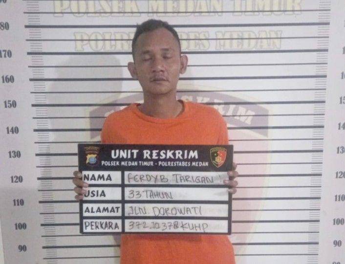 Ferdy Bridalinta Tarigan mantan Kepala Lingkungan 8 Kelurahan Sidorame Barat I (dok.Polsek Medan Timur)