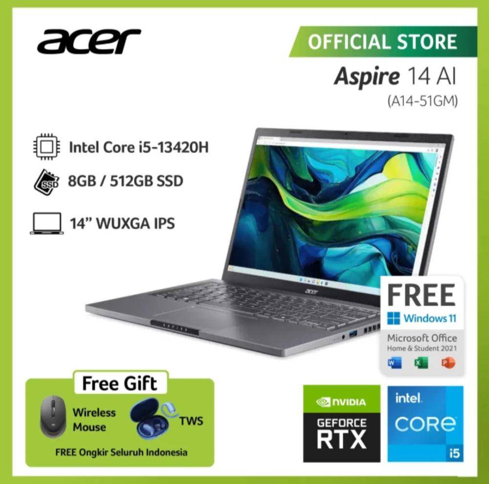 Acer Aspire 14 AI (tokopedia.com/Acer Official Store)