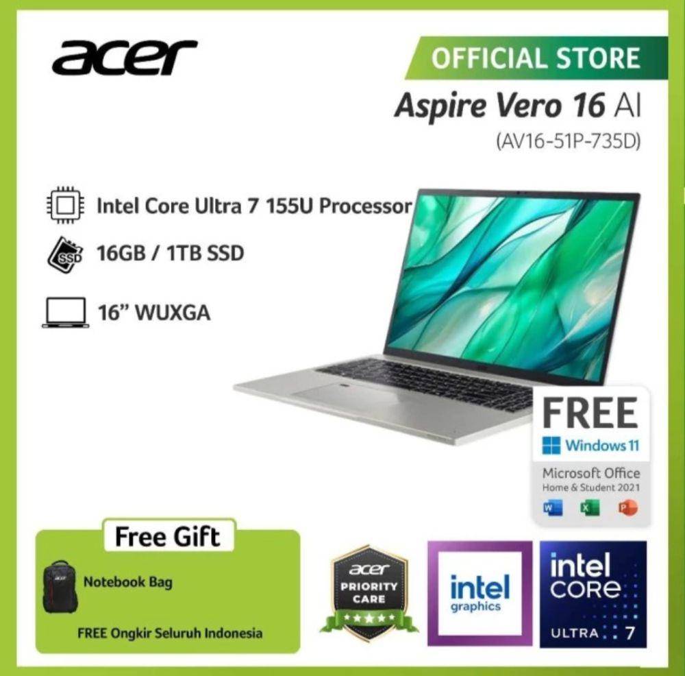 Acer Aspire Vero 16 AI (tokopedia.com/Acer Official Store)