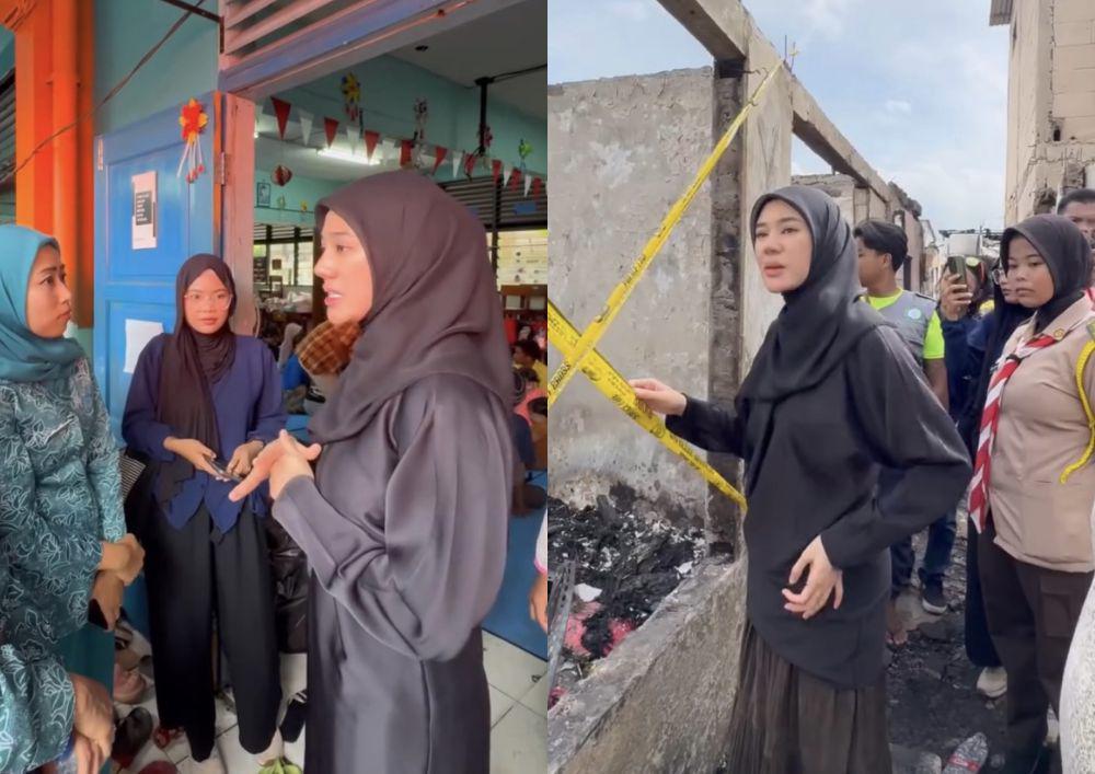 7 Momen Clara Shinta Kunjungi Korban Kebakaran Kemayoran, Bawa Bantuan