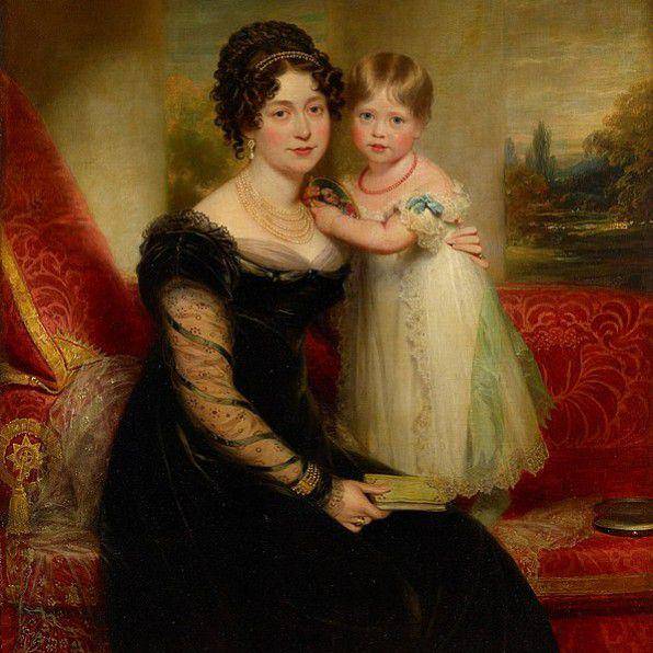 Victoria, Duchess of Kent bersama Putri Victoria (commons.wikimedia.org/William Beechey)