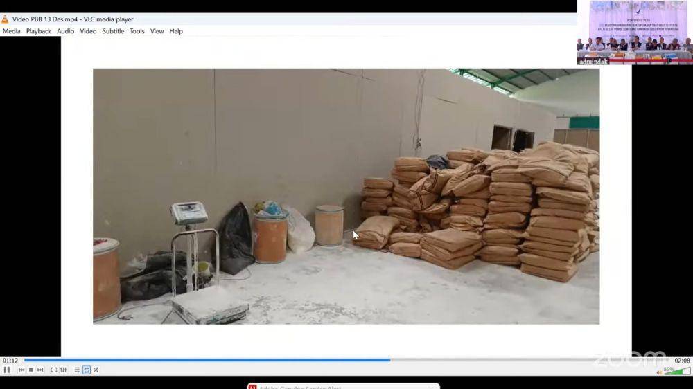 Konferensi Pers Pemusnahan Barang Bukti Perkara Obat-Obat Tertentu BBPOM di Semarang dan Bandung. Sumber Foto: Youtube Humas BPOM.