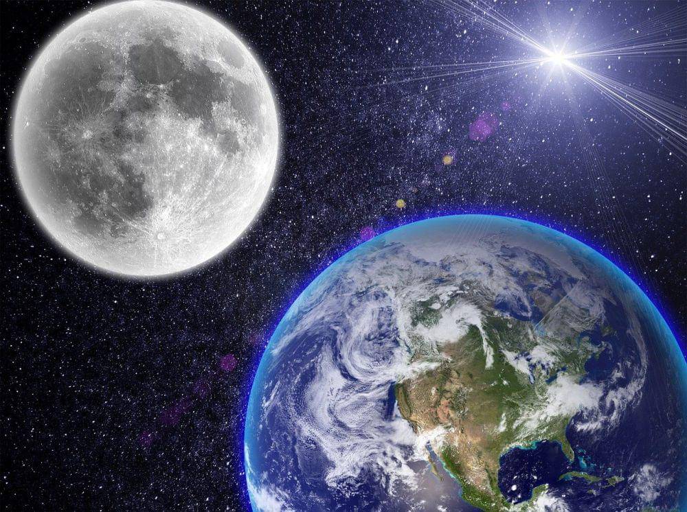 Ilustrasi penampakan Bumi dan Bulan (pixabay.com/GuillaumePreat)