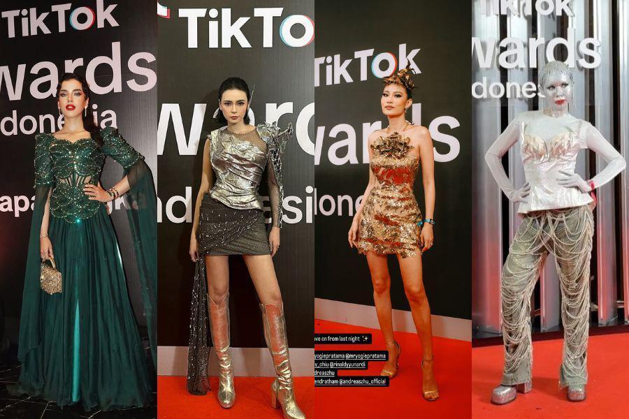 21 Gaya Seleb di Red Carpet TikTok Awards 2024, Ada Manusia Silver!