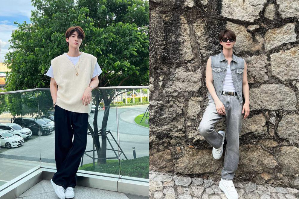 7 Ide Tampilan OOTD Vest ala Aktor Blue Pongtiwat, Softboy Vibes!