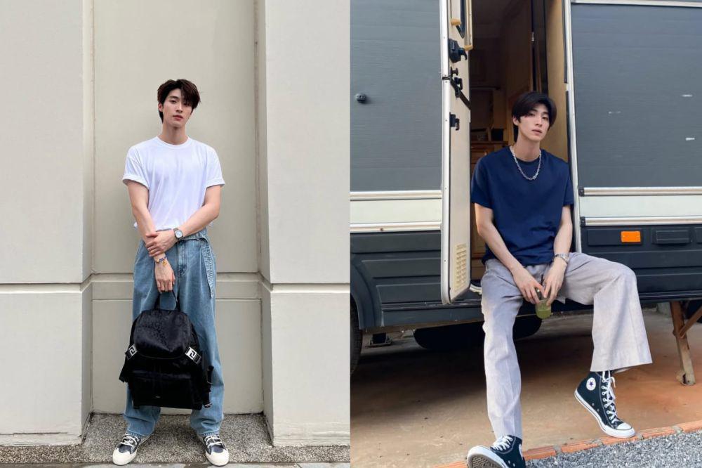 7 Ide Styling Plain T-shirt ala Aktor Blue Pongtiwat, Sleek Minimalis!