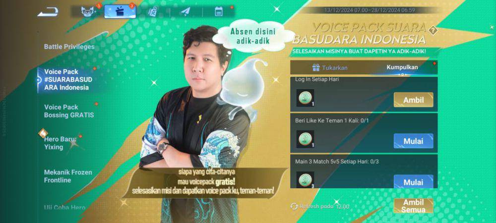 misi di event Voice Pack Windah Basudara Honor of Kings (dok. TiMi Studio Group/Honor of Kings)