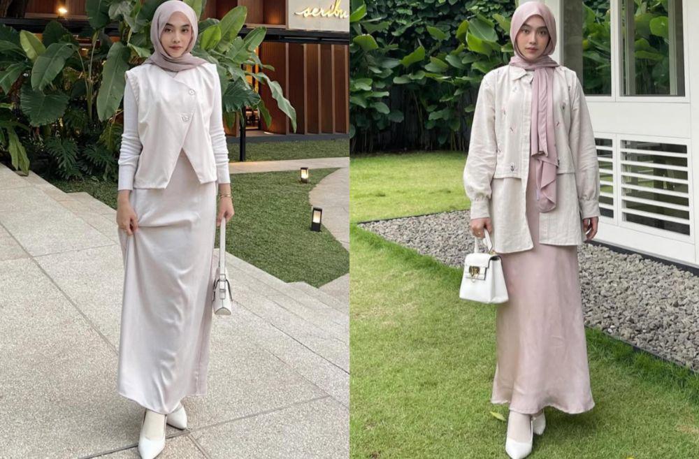 9 Ide Outfit Hijab Korean Style ala Arcluna Pasha, So Pretty!