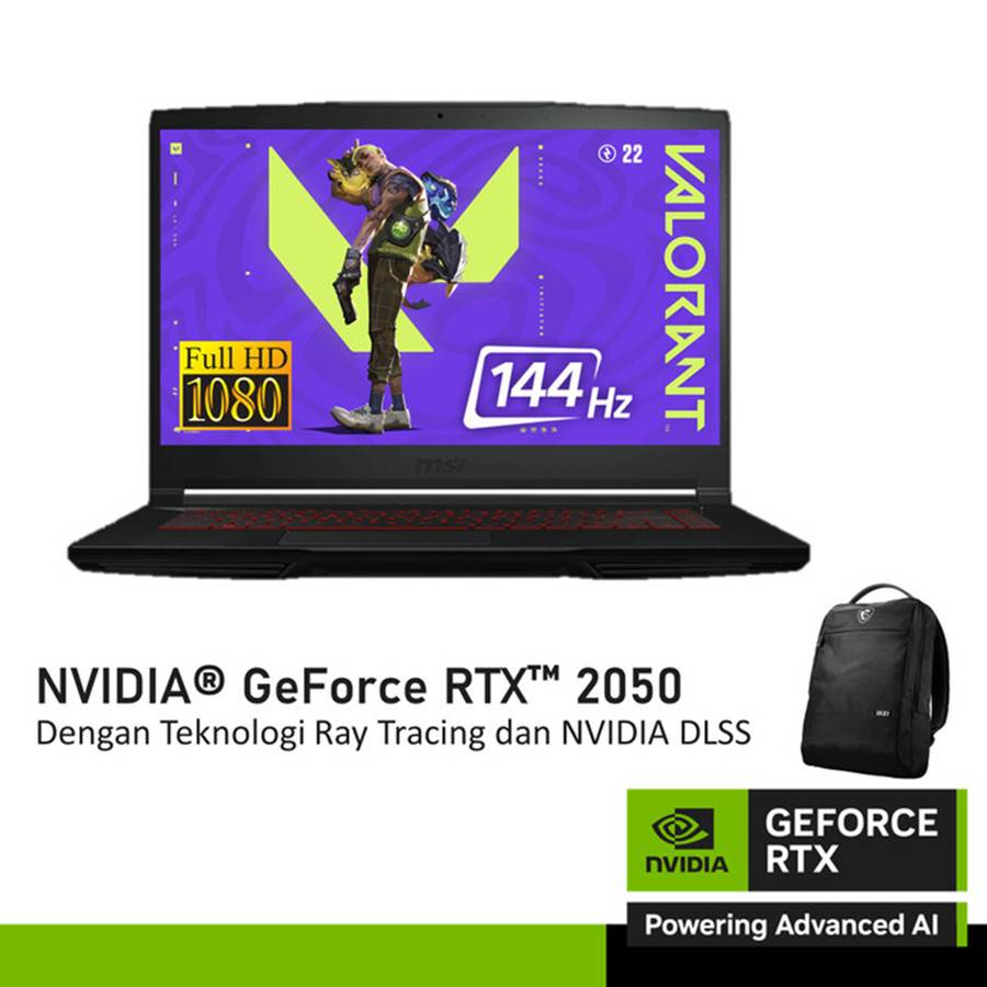 MSI Thin GF63 12UCX (tokopedia.com/NVIDIA GeForce Laptop)