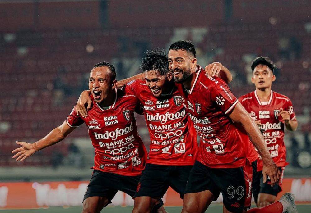 Pemain Bali United melakukan selebrasi usai mencetak gol ke gawang Persija. (instagram.com/baliunitedfc)