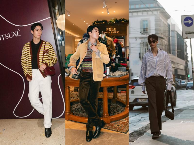 9 Inspirasi Outfit Preppy Style ala Force Jiratchapong, Classy!