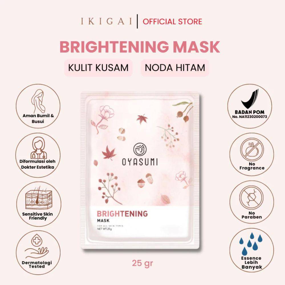 Oyasumi Brigtening Mask (Shopee.co.id/Ikigai Skincare Official Store)
