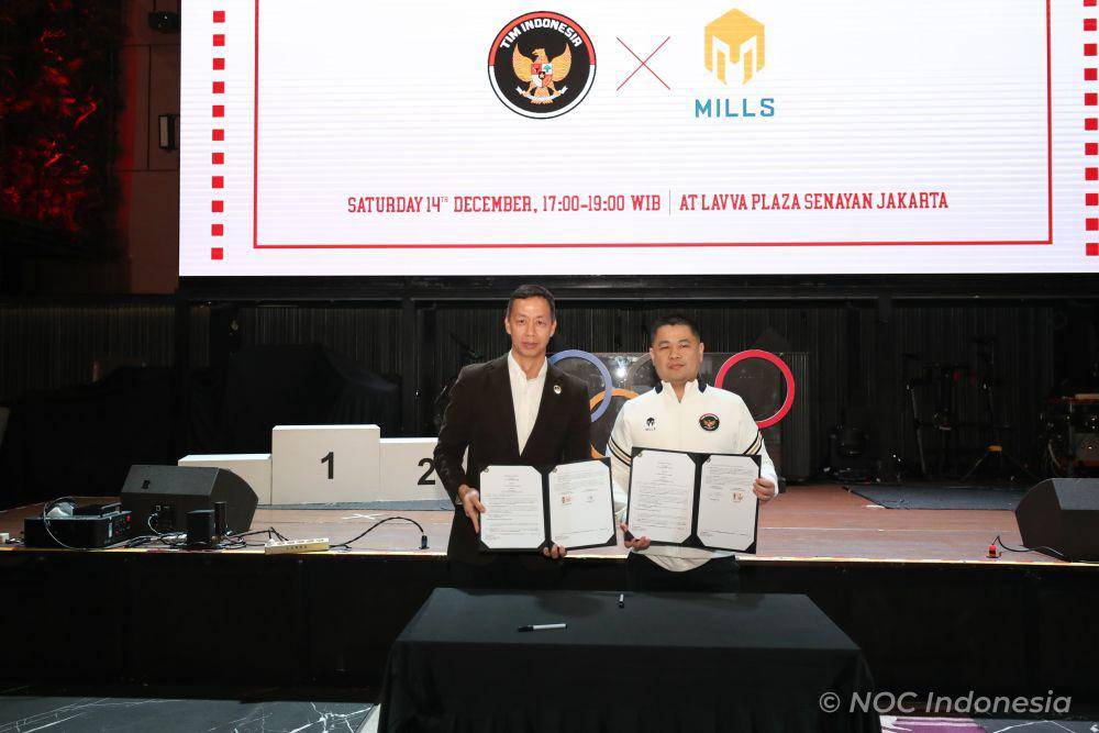 Mills resmi jalin kerja sama dengan NOC Indonesia. (Dok. NOC Indonesia)