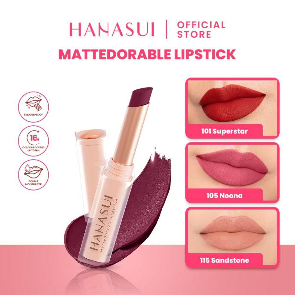 rekomendasi lipstik ungu (shopee.co.id/Hanasui Official Store)