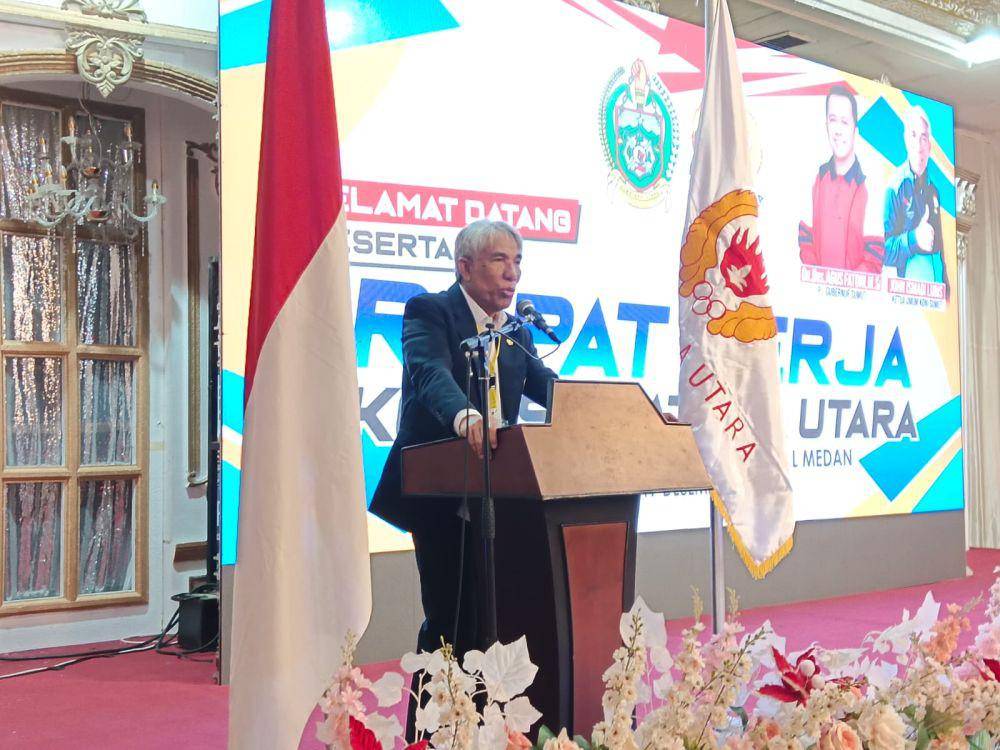 Ketua KONI Sumut John Ismadi Lubis saat membuka Raker KONI Sumut (dok.KONI Sumut)