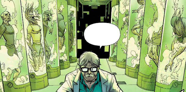 Dr. Miles Warren dan berbagai eksperimen ciptaannya (dok. Marvel)