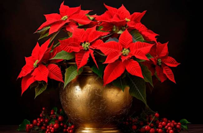 ilustrasi tanaman poinsettia (freepik.com/chandlervid85)