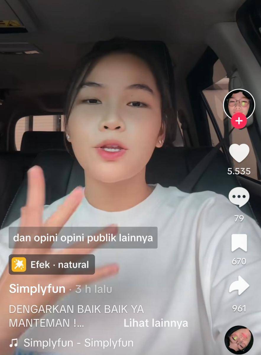 Tangkapan layar video klarifikasi akun @bukainlah. (Akun Tiktok @bukainlah).