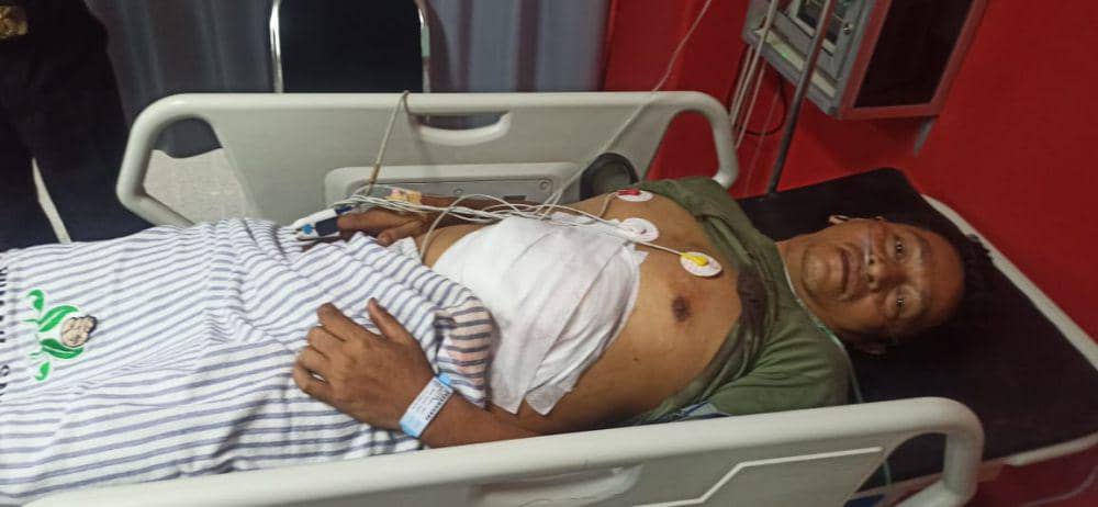 Rudi Hartono usai menjalani operasi. (Dok. Polsek Karangploso)