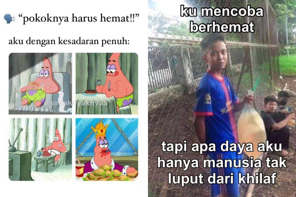kolase meme susah buat hemat (x.com/sintakayaknyaa I x.com/ainunrozi)
