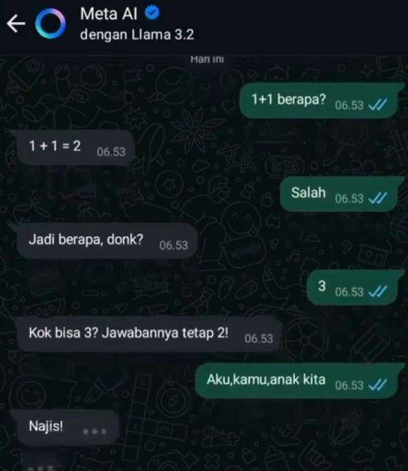 chat netizen dengan Meta AI (x.com/lambepaklurah)