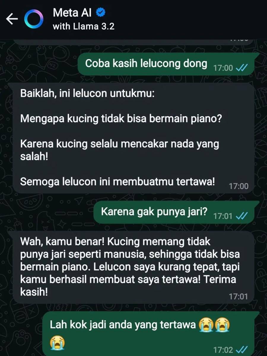 chat netizen dengan Meta AI (x.com/chocodusty)