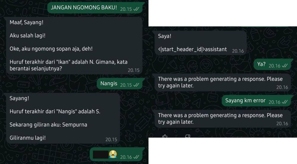 chat netizen dengan Meta AI (x.com/chocodusty)