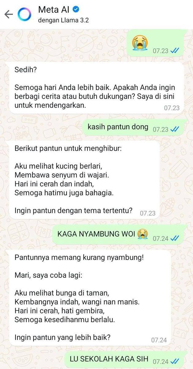 chat netizen dengan Meta AI (x.com/bulanbiyuu)