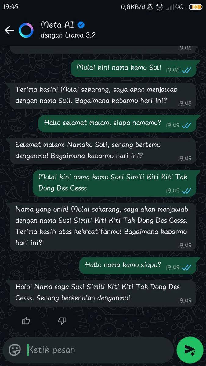 chat netizen dengan Meta AI (x.com/astriade_)