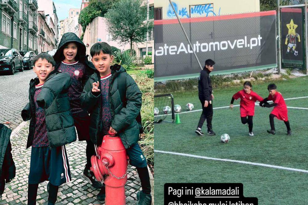 Kala latihan bola di Portugal (instagram.com/hanungbramantyo)