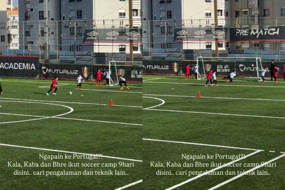 Kala latihan bola di Portugal (instagram.com/hanungbramantyo)