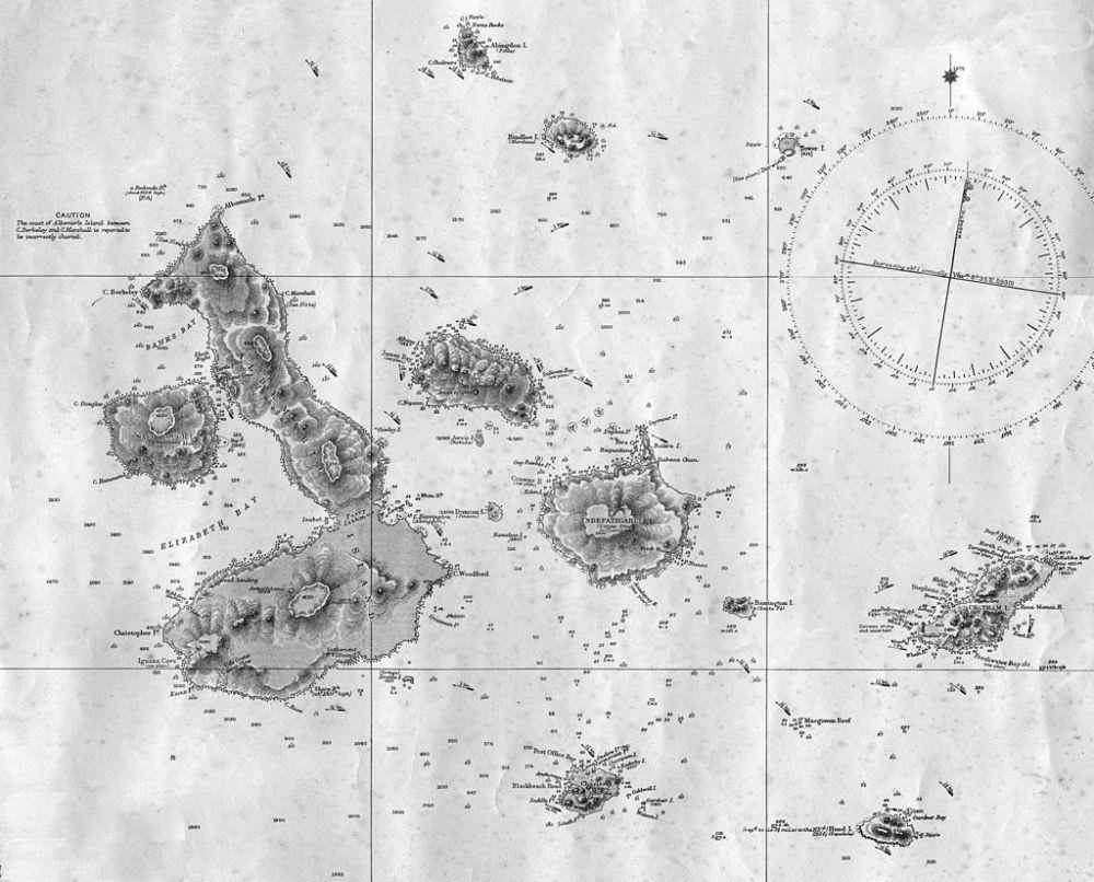 Peta kepulauan galapagos (commons.wikimedia.org/British Admiralty)