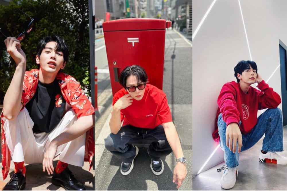 9 Inspirasi Outfit Merah ala Up Poompat, Pasti Curi Perhatian!