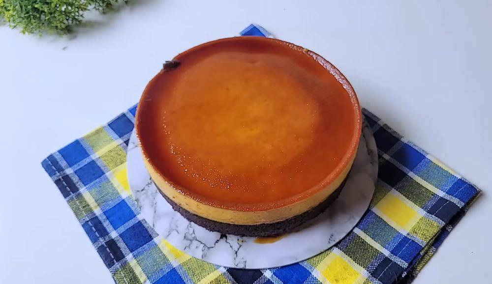 ilustrasi cake talas puding karamel (YouTube.com/PAP COOK)