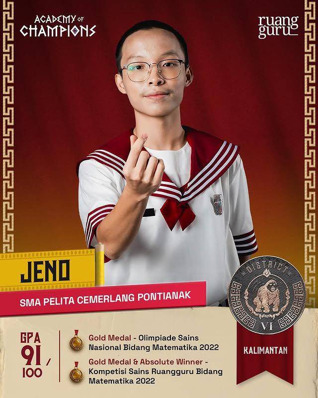biodata dan profil peserta AoC dari district 6 - Kalimantan (Instagram.com/ruangguru)