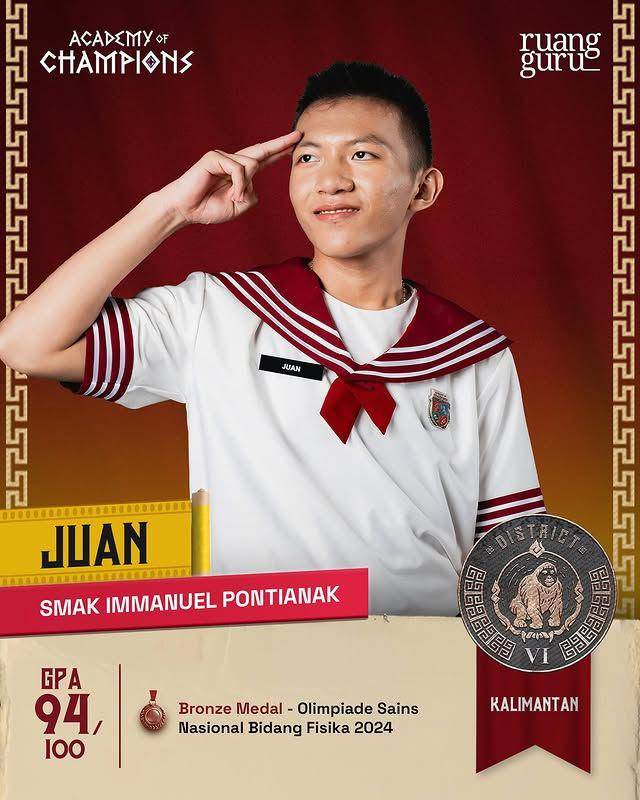 biodata dan profil peserta AoC dari district 6 - Kalimantan (Instagram.com/ruangguru)