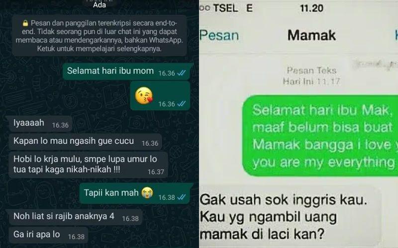 10 Chat Lucu Ucapan Hari Ibu, Balasan Emak Bikin Ketawa Ngakak