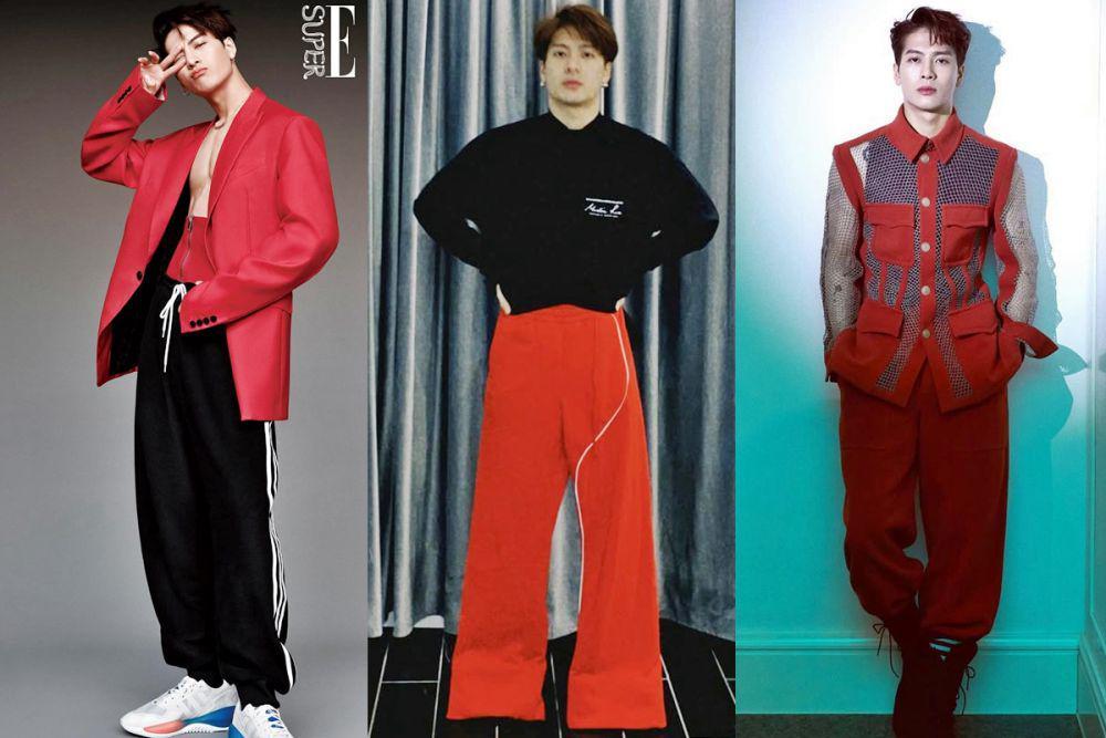 7 Ide OOTD Merah untuk Hari Natal ala Jackson GOT7, Stylish Eksentrik!