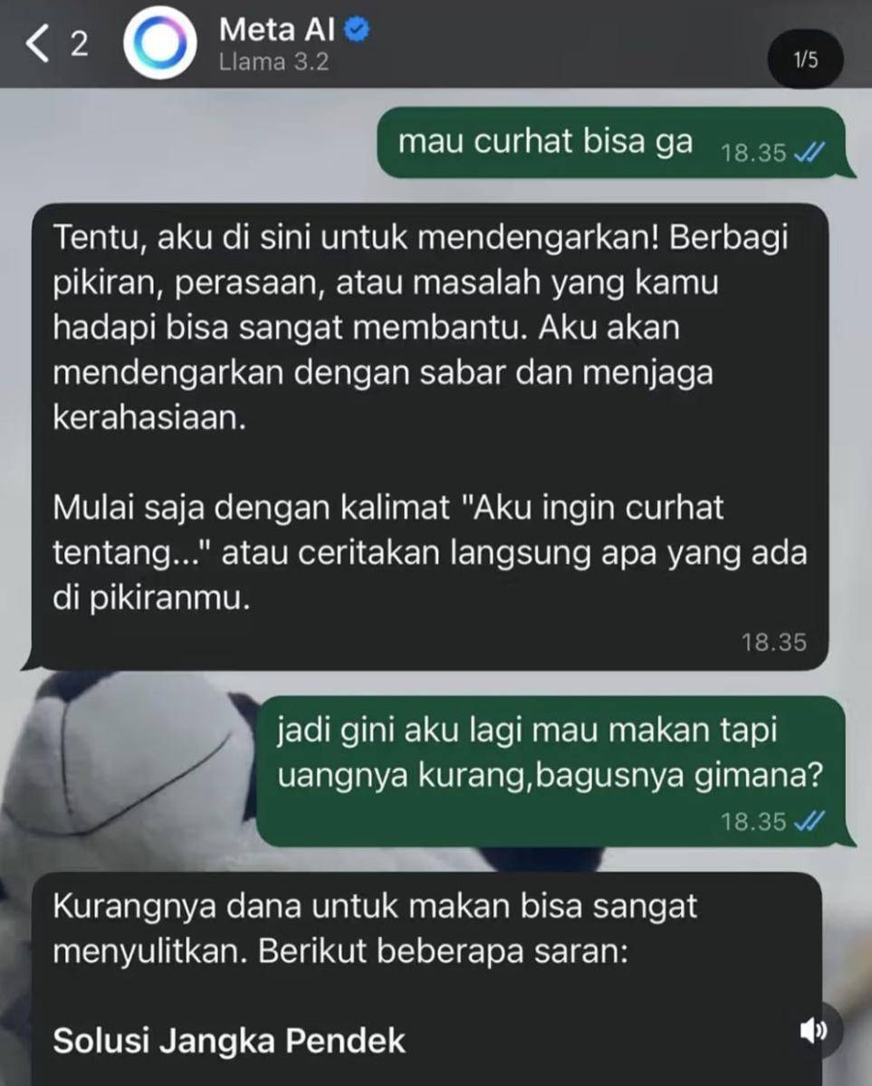 chat artis dengan Meta AI (instagram.com/radotvalent)