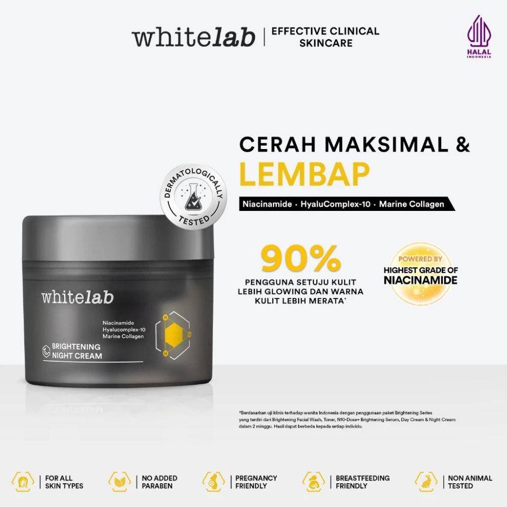 Whitelab Brightening Night Cream (Shopee.co.id/Whitelab Official Shop)