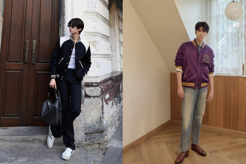 7 Ide Styling Jaket Varsity ala Dunk Natachai, Boyish Charm!