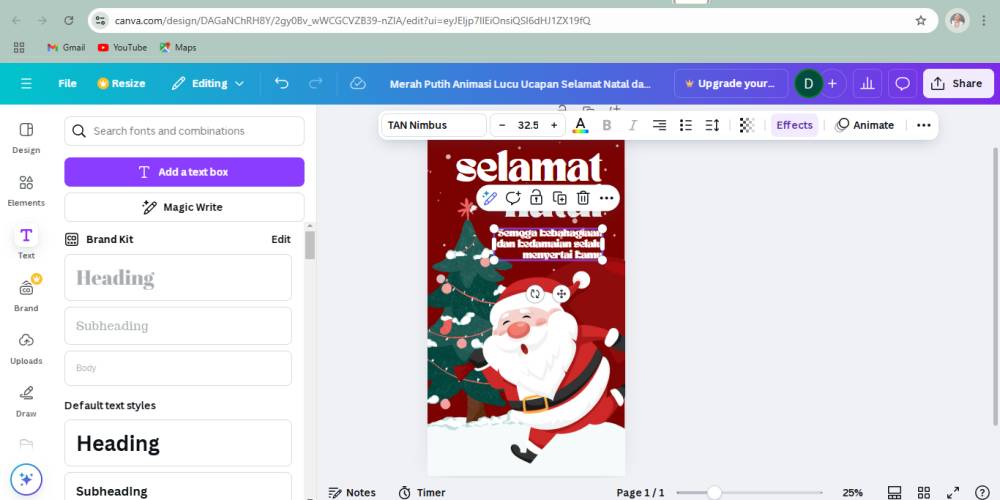 cara memasukkan pesan ucapan Natal (dok.pribadi/Diyah Esti Cahyo Pertiwi)