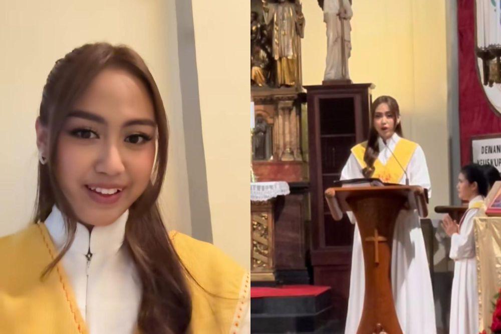 7 Potret Sisca Saras Jadi Pemazmur di Misa Malam  Natal 2024