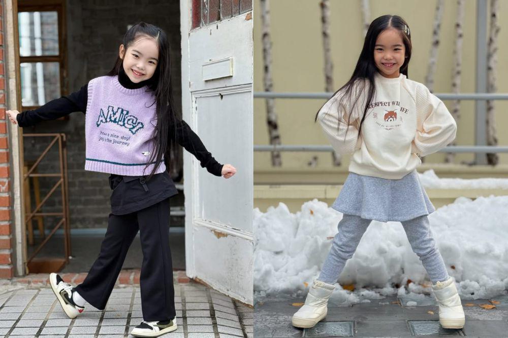 9 Inspirasi Outfit Winter Trip Anak Cewek ala Oh Eun Seo, Cute!
