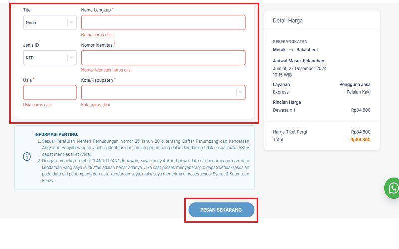 cara beli tiket ferry online di Ferizy (dok. pribadi/Jubaedah Haryani)