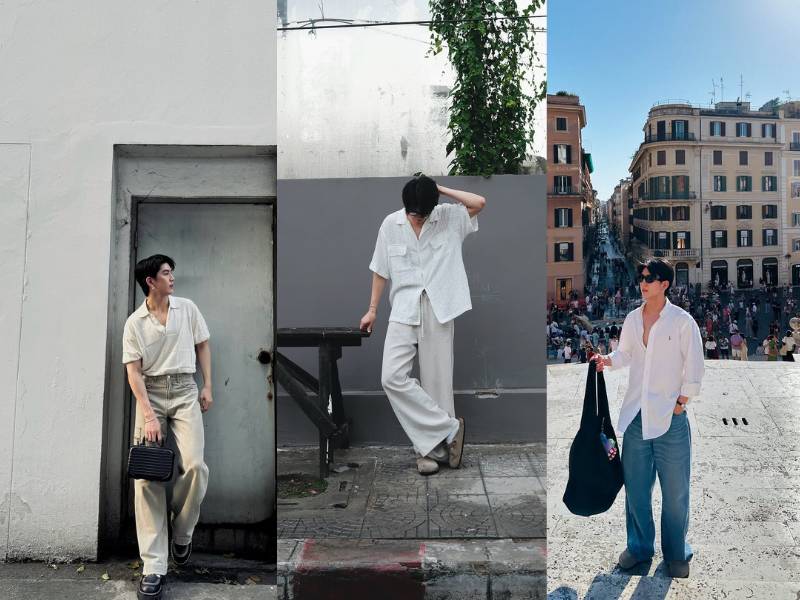 outfit loose pants jeans ala Sea Tawinan (instagram.com/sea_tawinan)